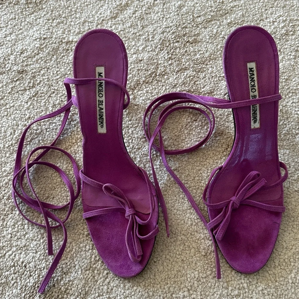 Manolo Blahnik | Shoes | Sexy Vintage Purple Suede Manolo Blahniks